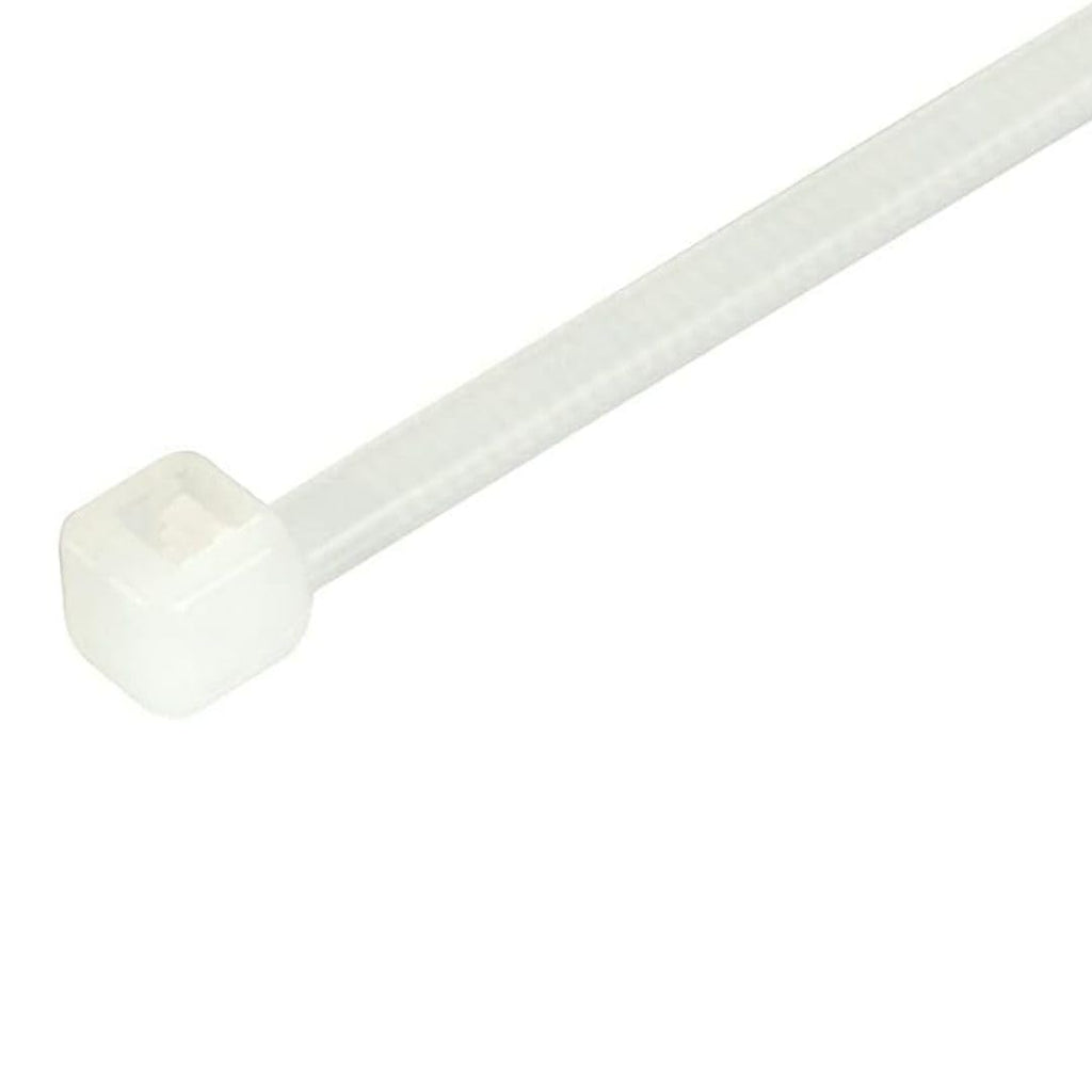 Gocableties White Cable Ties, 300mm x 3.6mm, Pack of 100, 12" Premium Nylon Zip Ties Clear/Natural, Multi-Purpose Plastic Tie Wraps, Secure Self-Locking Mechanism, for Home, Garden, Office and DIY
