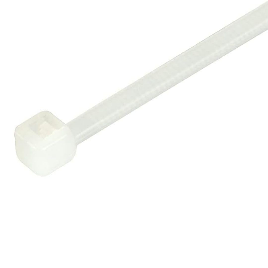 Gocableties White Cable Ties, 300mm x 3.6mm, Pack of 100, 12" Premium Nylon Zip Ties Clear/Natural, Multi-Purpose Plastic Tie Wraps, Secure Self-Locking Mechanism, for Home, Garden, Office and DIY