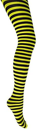 MYSASI Girls Striped Tights – Soft & Stretchy – Ages 6–14 – Perfect for School, Dance, Everyday Wear & Halloween - Kids Striped Machine washable tights - Halloween and party tights for kids