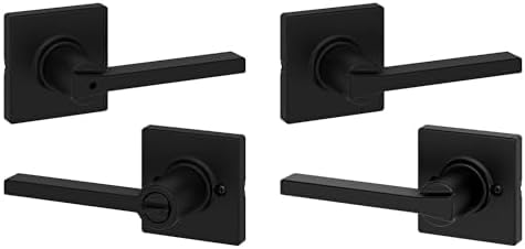 Kwikset Casey Privacy Door Lever with Lock, Matte Black