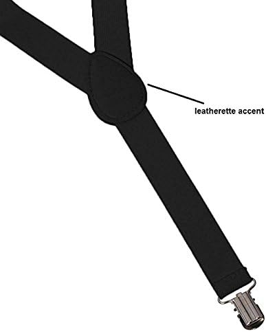 Boolavard Braces/Suspenders One Size Fully Adjustable Y Shaped With Strong Clips