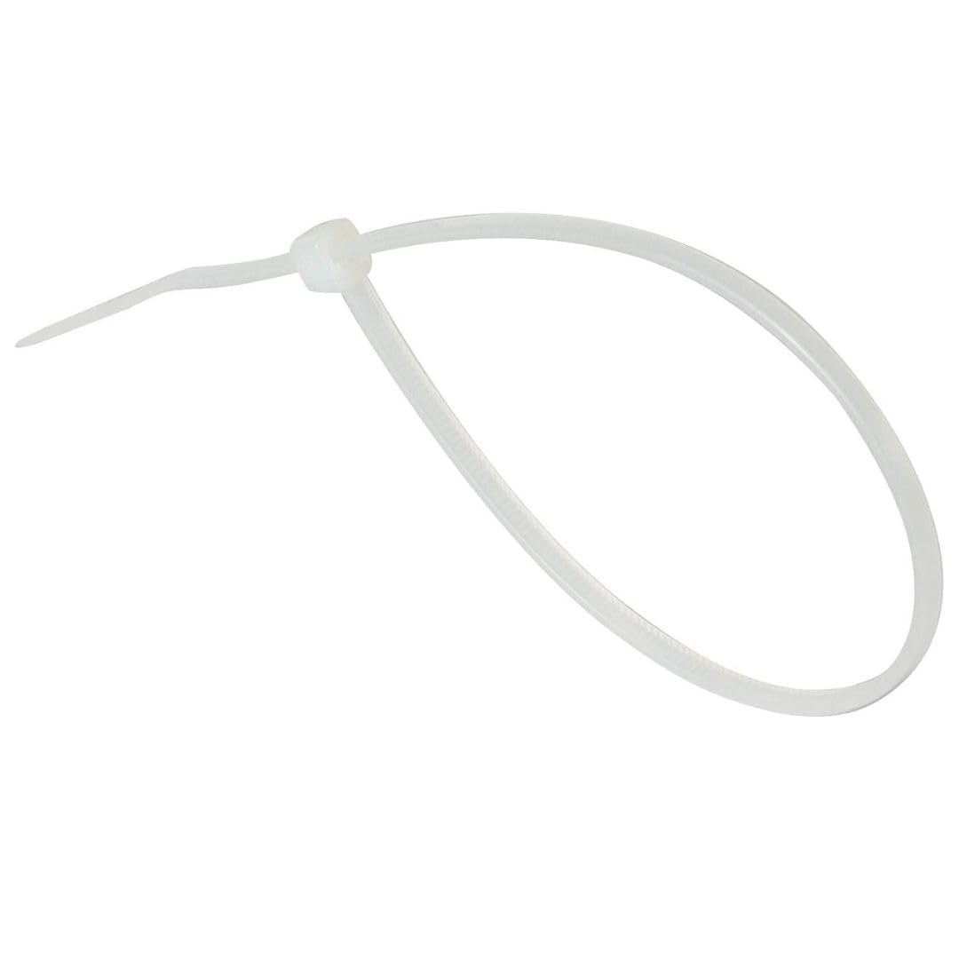 Gocableties White Cable Ties, 300mm x 3.6mm, Pack of 100, 12" Premium Nylon Zip Ties Clear/Natural, Multi-Purpose Plastic Tie Wraps, Secure Self-Locking Mechanism, for Home, Garden, Office and DIY
