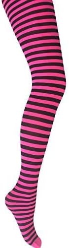 MYSASI Girls Striped Tights – Soft & Stretchy – Ages 6–14 – Perfect for School, Dance, Everyday Wear & Halloween - Kids Striped Machine washable tights - Halloween and party tights for kids