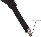 Boolavard Braces/Suspenders One Size Fully Adjustable Y Shaped With Strong Clips