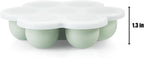 PandaEar 3 Pack Silicone Baby Food Freezer Tray with Lids, Ice Cube Trays for Freezer, Weaning Freezer Tray for Baby Food, Silicone Ice Trays Baby Food Storage Container Tray (Pink/Green/Linen)
