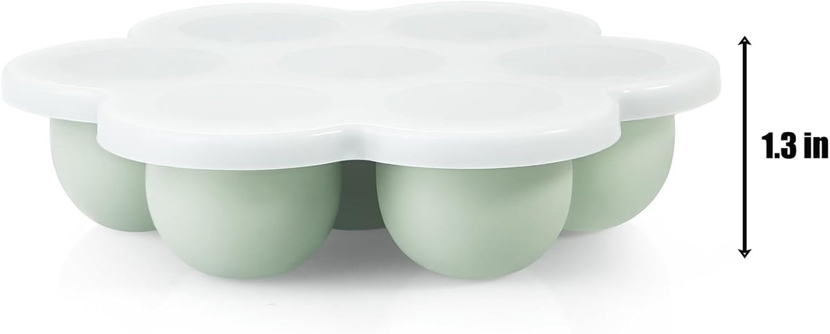 PandaEar 3 Pack Silicone Baby Food Freezer Tray with Lids, Ice Cube Trays for Freezer, Weaning Freezer Tray for Baby Food, Silicone Ice Trays Baby Food Storage Container Tray (Pink/Green/Linen)