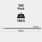 100 Pack Black Plastic Cable Ties 300mm×3.6mm Heavy Duty Strong Nylon Premium Self Locking 12 inch/30 cm Long Zip Tie Wraps