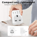 2 Pack UK To European Plug Adapter, 5 IN 1 European Travel Adaptor with 2 USB C & 2 USB A, EU Plug Adapter for Germany Spain France Turkey Greece etc (Type E/F)