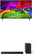 LG 43NU800B6LC 43-Inch NANO AI 4K UHD Smart TV bundle with US40T Soundbar with Wireless Subwoofer & WOW Interface 2.1 channel, 300W