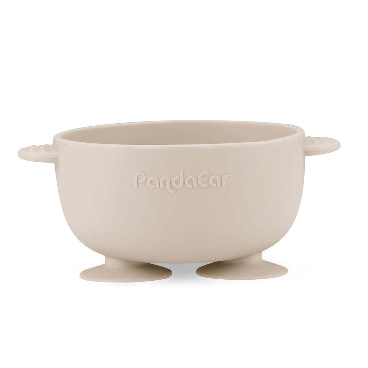 PandaEar 3 Pack Baby Suction Bowls with 3 Spoons, Stay Put Silicone Food Bowl Babies Led Weaning Supplies for Kids Toddlers, BPA-Free (Linen Brown Tan)