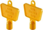 JD Brands Yellow Gas Meter Keys, Pack of 2, Durable Plastic for Standard UK Triangle Box Locks