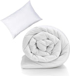 Adam Home 4.5 Tog Toddler Duvet and Pillow Set 100% Microfibre Anti-Allergy Lightweight Cot Bed (Duvet 120x150 cm) & (Pillow 40x60 cm) Hypoallergenic and Machine Washable Cot