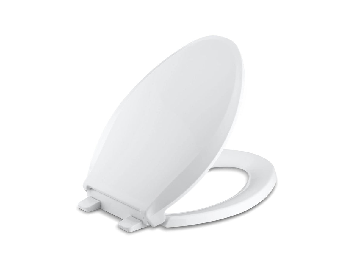 KOHLER Cachet ReadyLatch Elongated Slow Close Toilet Seat, White