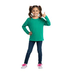 Kids Girls Boys New Plain Long Sleeve Basic Stretch Round Neck T-Shirt School Tee Top Size 2-13 Years