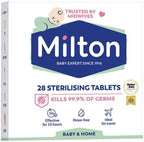 SWISS+ MILTON Sterilising Tablets (28 Pack) – Kills 99.9% of Germs | Trusted by Midwives | 24-Hour Protection | No Rinse Required | Travel-Friendly & Easy to Use | Ideal for Baby Bottles & Accessories