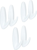 Command Medium Designer Hooks, 6 White Hooks and 9 Adhesive Strips