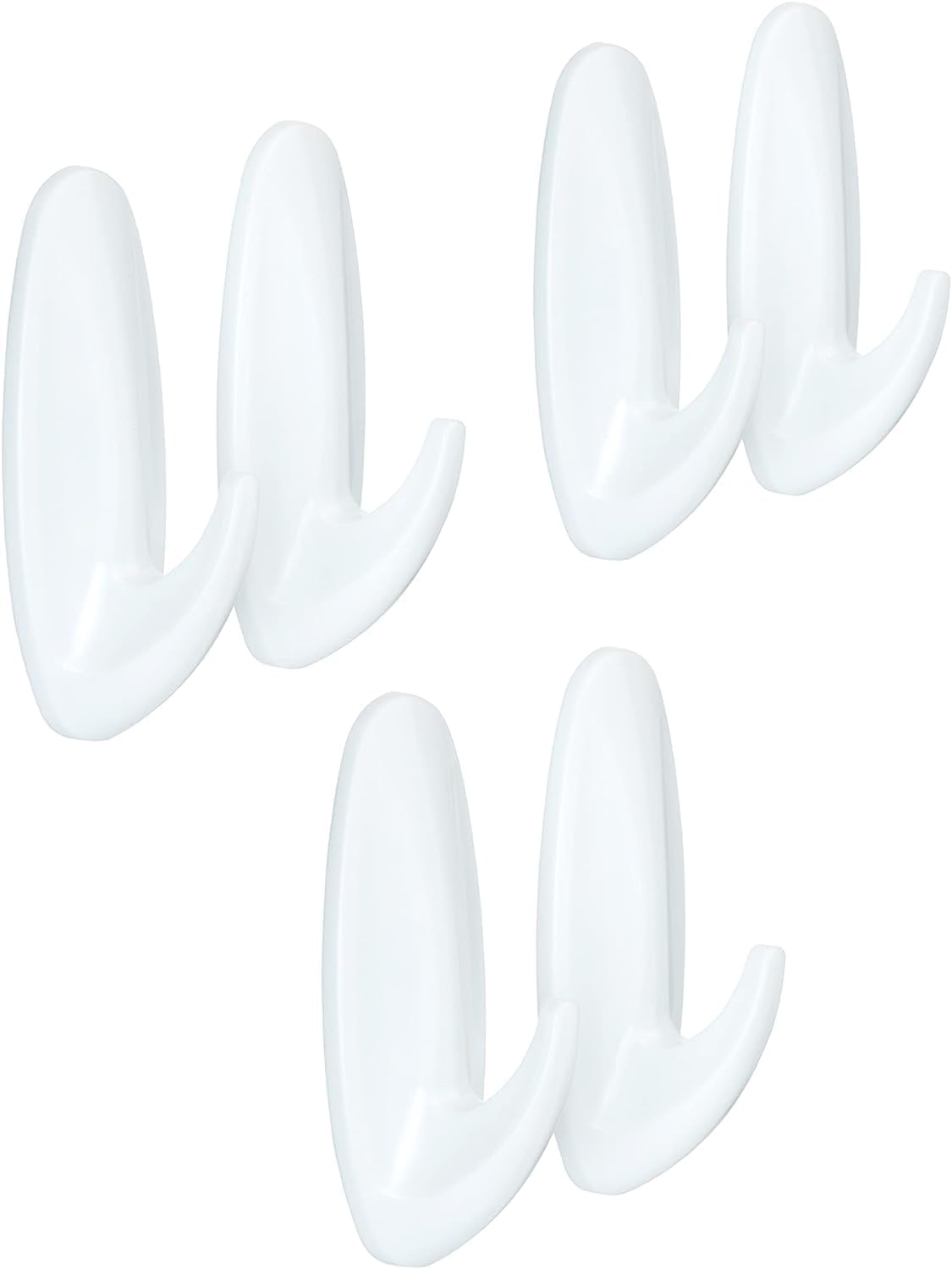 Command Medium Designer Hooks, 6 White Hooks and 9 Adhesive Strips
