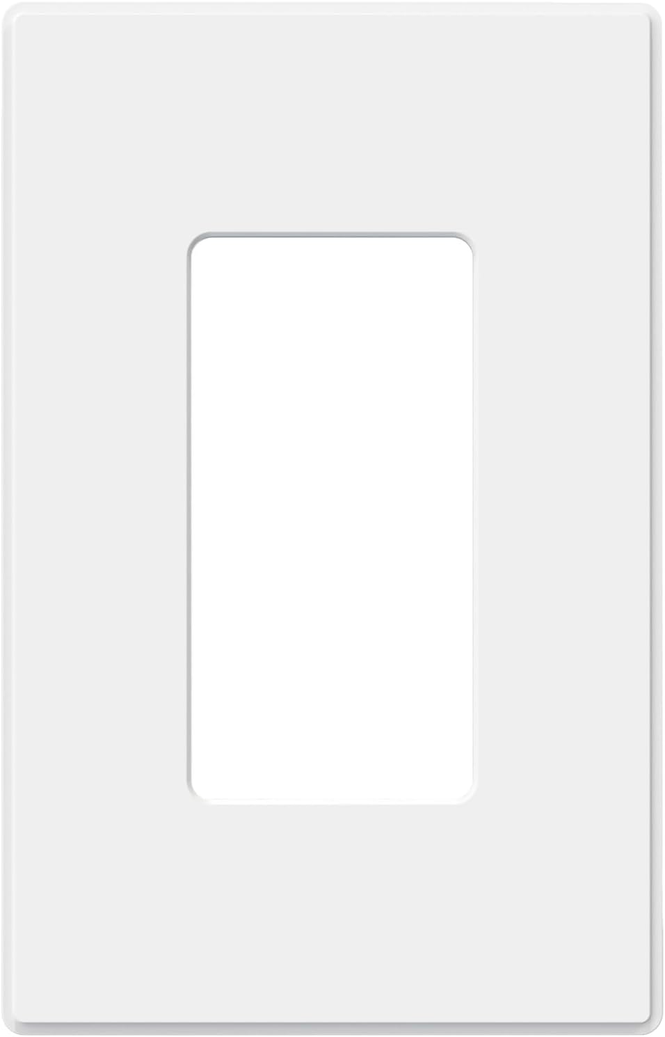 ELEGRP 2-Gang Screwless Decorative Wall Plates, Mid-Size 4.88" height x 4.94" length Unbreakable Thermoplastic Faceplate Cover for Decorator Receptacle Outlet & Switch, UL Listed (5 Pack, Matte White)
