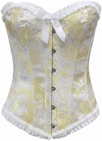LSFYSZD Women's Lace Up Boned Overbust Corset Bustier Lingerie Bodyshaper Top Plus Size