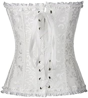 PhilaeEC Women's Plus Size Bridal Lingerie Lace up Satin Boned Corset + G-string