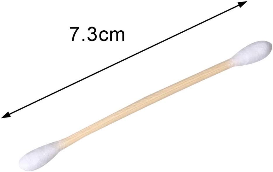 600 pk Bamboo Cotton Buds (6 x 100) by ZHIYE, 100% Biodegradable Cotton Swab with Wooden Handles for Cleaning Ear, Makeup,Keyboard,Wound etc