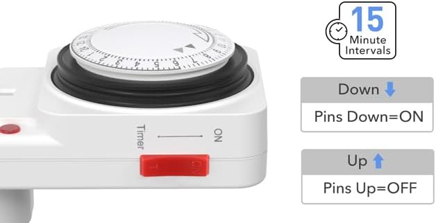 hbn 24Hour Mechanical Timer Plug Socket UK,Light Timers for Home Security