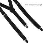 Boolavard Braces/Suspenders One Size Fully Adjustable Y Shaped With Strong Clips