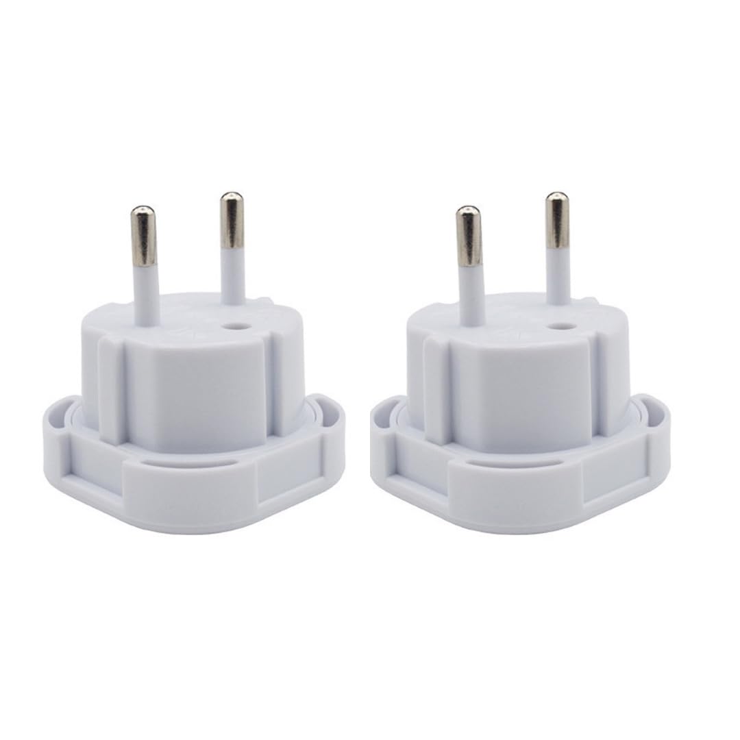 Double Dragon 2-Pack UK Electric Toothbrush & Shaver Plug Adapter | 2-Pin to 3-Pin Bathroom Converter | Supports UK EU Round & US Flat 2-Pin Plugs | 1A Fused | Compatible with Oral-B, Braun, Philips