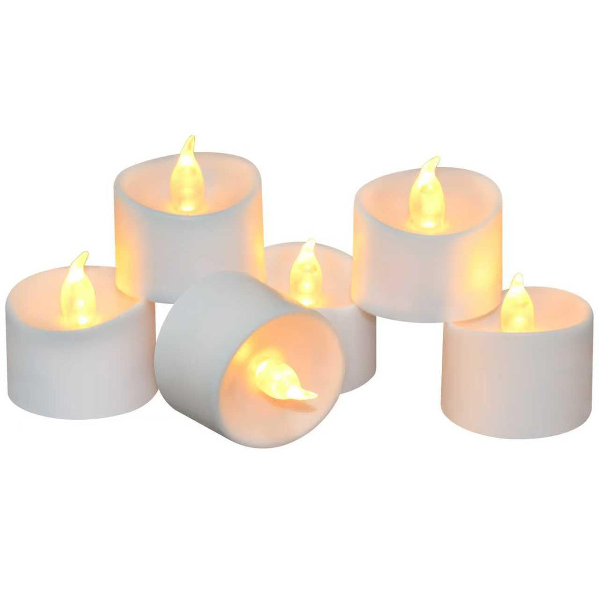 100 Pack Flickering LED Tea Lights, Last 100H+, Warm White Light