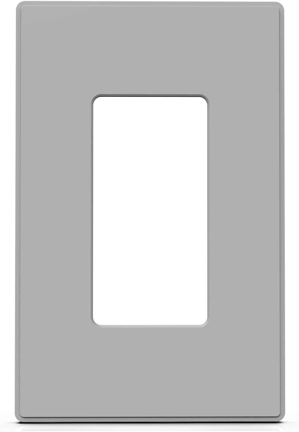 ELEGRP 2-Gang Screwless Decorative Wall Plates, Mid-Size 4.88" height x 4.94" length Unbreakable Thermoplastic Faceplate Cover for Decorator Receptacle Outlet & Switch, UL Listed (5 Pack, Matte White)