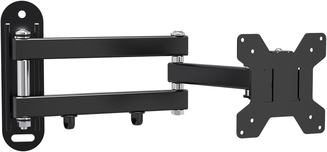 Suptek Full Motion TV Wall Mount Bracket for Most 13-30 inch TVs and Monitors, Flat and Curved TVs up to 28lbs, Tilt Swivel and 16.9 inch Extension, Max VESA 100x100mm, Black, MA2776
