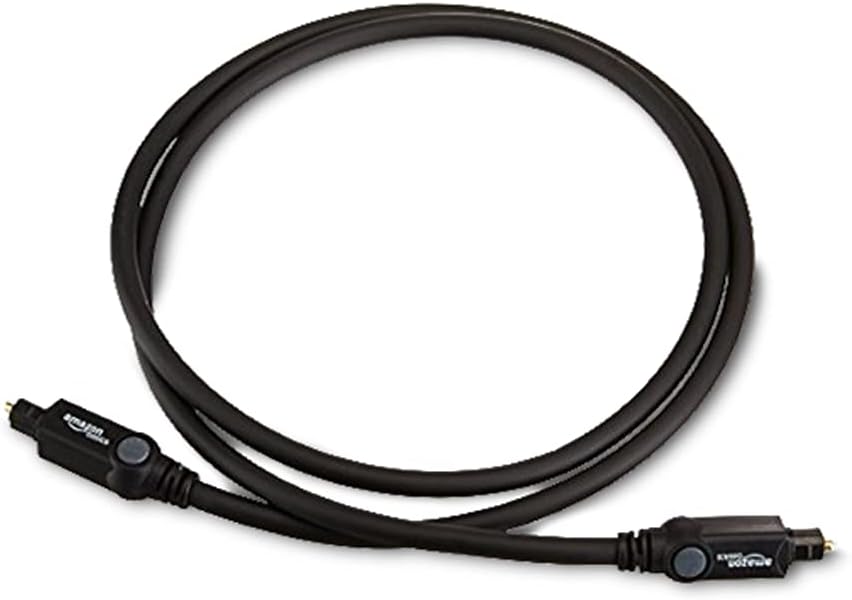 Amazon Basics Toslink Optical Audio Cable for Sound Bar, Home Theatre, 1 m, Black