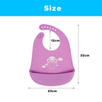 Vicloon Silicone Baby Bib, Baby Weaning Bibs, Waterproof Baby Feeding Bibs Adjustable with Wide Food Catcher Pocket Unisex Toddler Bibs