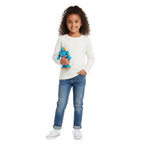 Kids Girls Boys New Plain Long Sleeve Basic Stretch Round Neck T-Shirt School Tee Top Size 2-13 Years