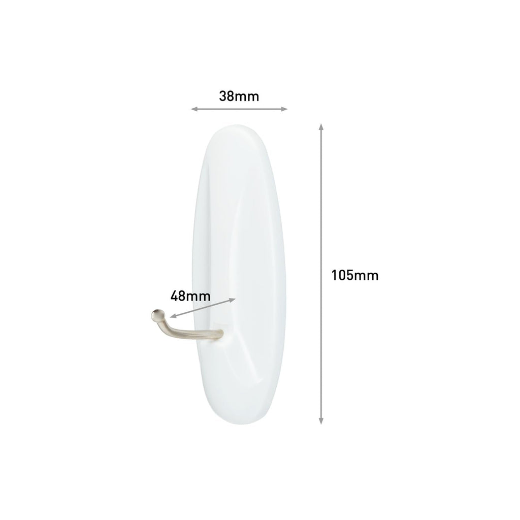 Command Medium Designer Hooks, 6 White Hooks and 9 Adhesive Strips