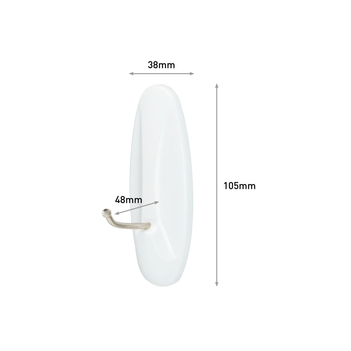Command Medium Designer Hooks, 6 White Hooks and 9 Adhesive Strips