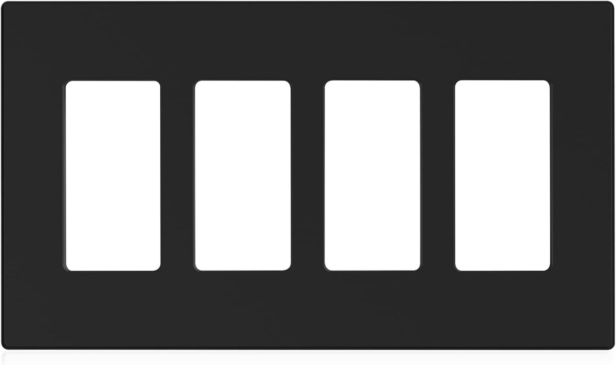 ELEGRP 2-Gang Screwless Decorative Wall Plates, Mid-Size 4.88" height x 4.94" length Unbreakable Thermoplastic Faceplate Cover for Decorator Receptacle Outlet & Switch, UL Listed (5 Pack, Matte White)