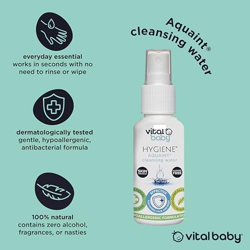 Vital Baby Aquaint Cleansing Water 50ml | Hypoallergenic, Antibacterial