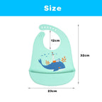 Vicloon Silicone Baby Bib, Baby Weaning Bibs, Waterproof Baby Feeding Bibs Adjustable with Wide Food Catcher Pocket Unisex Toddler Bibs