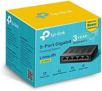 TP-Link LS1005G 5-Port Gigabit Network Switch, Ethernet Splitter
