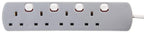 PRO ELEC PELB1768 4 Gang Individually Switched Extension Lead 10m, Grey, 4 Socket