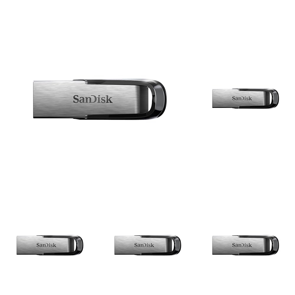 SanDisk 128GB Ultra Flair USB 3.0 Flash Drive USB stick, Memory stick with transfer speeds up to 150 MB/s, Password protection, Durable, Sleek Metal Casing Silver/Black
