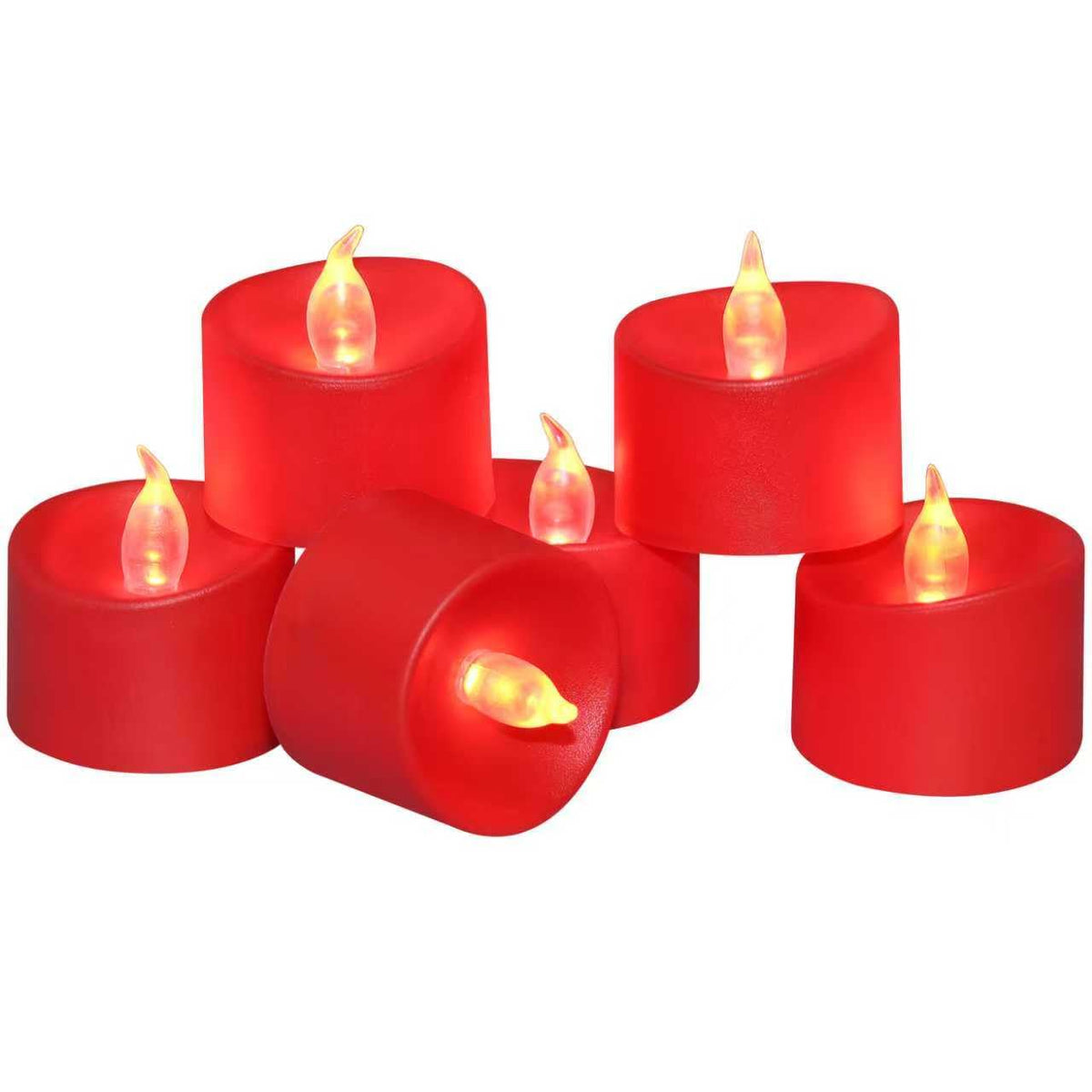 100 Pack Flickering LED Tea Lights, Last 100H+, Warm White Light