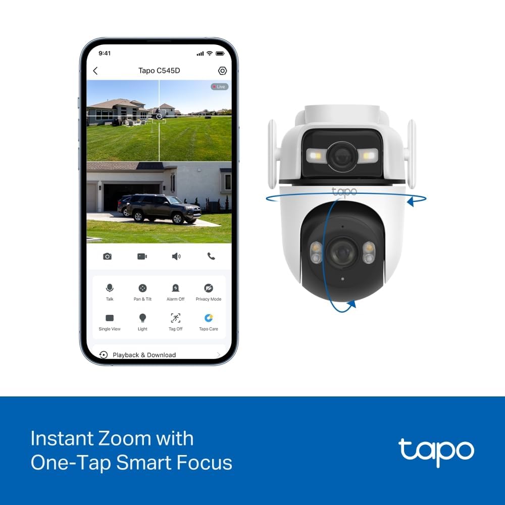 Tapo TP-Link C310 – Indoor Outdoor WiFi Surveillance Camera, 3MP Resolution, IP66 with Night Vision, Motion Detection and Instant Alarm, Control with iOS App, Android, Compatible with Alexa