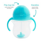 Munchkin Click Lock Tip & Sip Straw Cup Set| Baby & Toddler Sippy Cups with Straw| BPA Free Non Spill Cup| Dishwasher Safe Baby Straw Cup| Weighted Straw Childrens Cups| 7oz/207ml| 2 Pack| Pink/Purple