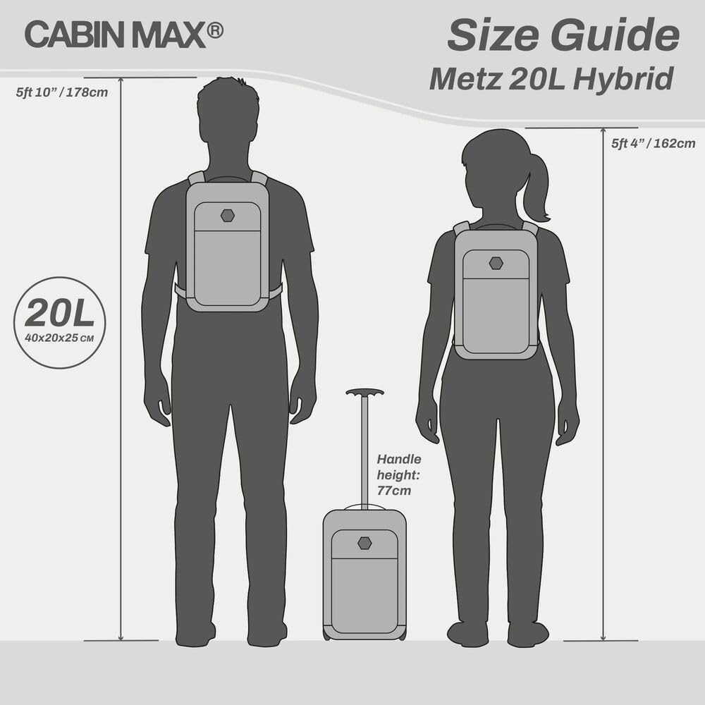 Cabin Max Ryanair Cabin Bag Underseat Hand Luggage Travel Backpack 40x20x25
