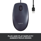 Logitech B100 Wired USB Mouse