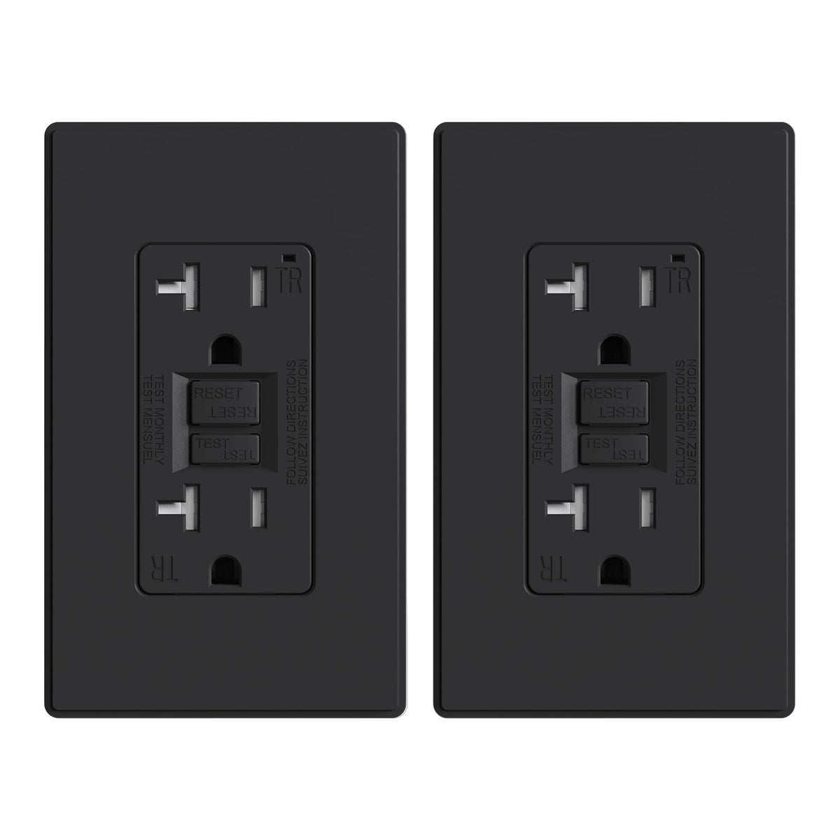 ELEGRP GFCI Outlet 20 Amp, Self-Test GFI Electrical Outlet with Thinner Design, TR Tamper Resistant GFCI Receptacle, Ground Fault Circuit Interrupters with Wall Plate, UL Listed, Light Almond, 1 Pack