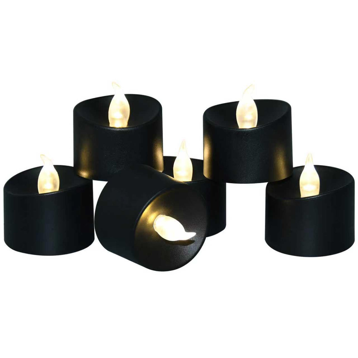 100 Pack Flickering LED Tea Lights, Last 100H+, Warm White Light