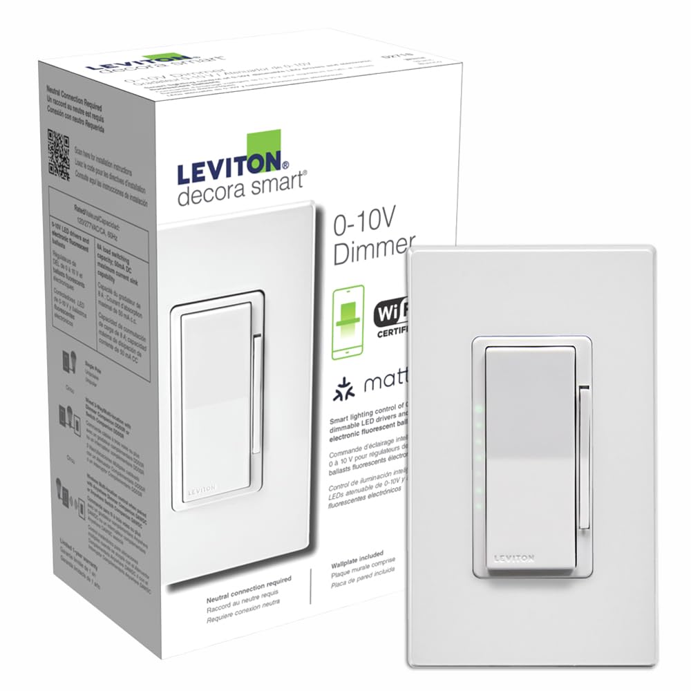 Leviton Decora Smart Switch, Wi-Fi, D315S-1RW, White